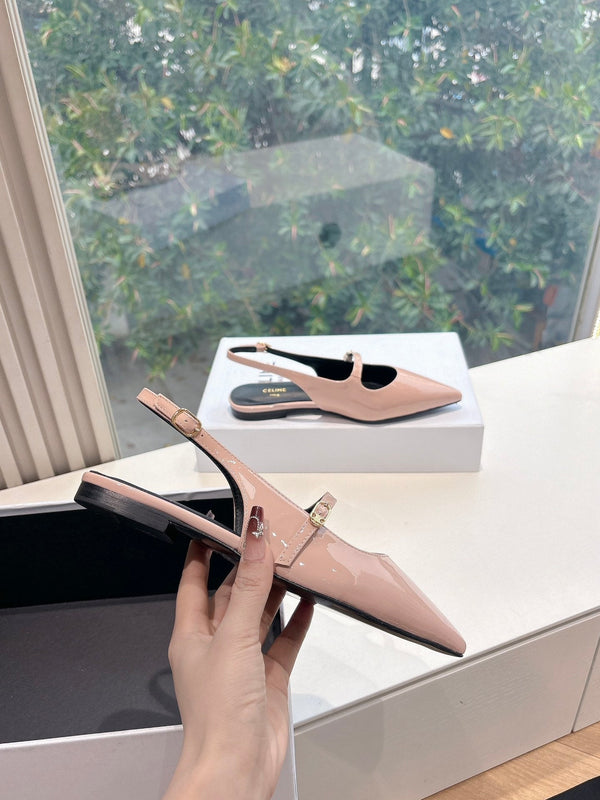 CELINE Slingback Pink Patent Leather 285951