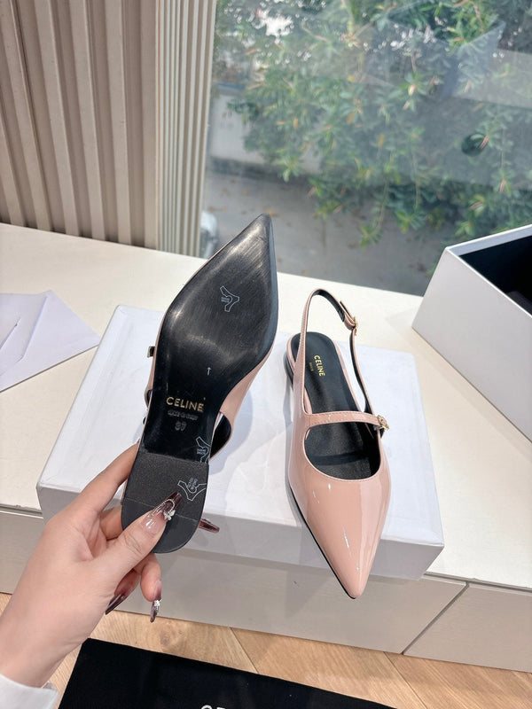 CELINE Slingback Pink Patent Leather 285951