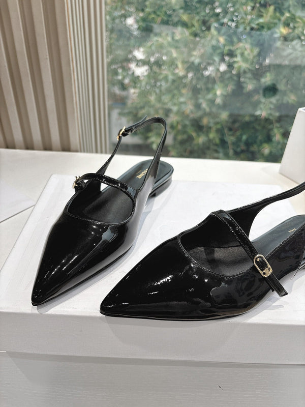CELINE Slingback Black Patent Leather 285952