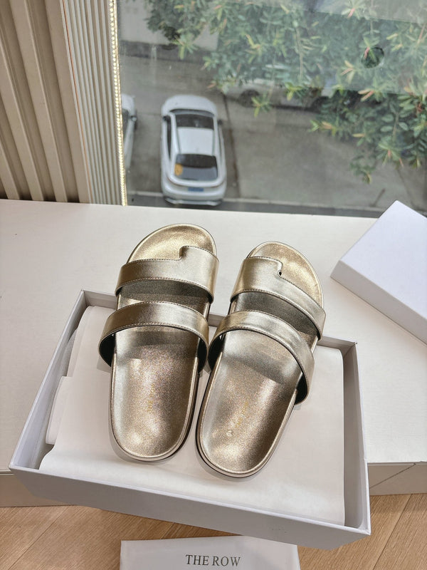 Hugh Sandal in Gold Metallic Cowhide 286182