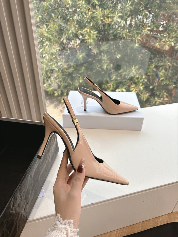 CELINE Slingbacks Pink Patent Leather 285941