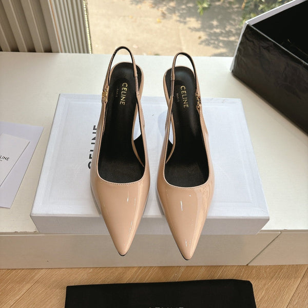 CELINE Slingbacks Pink Patent Leather 285941