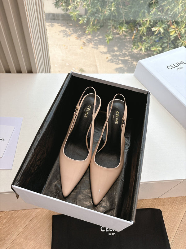 CELINE Slingbacks Pink Patent Leather 285941