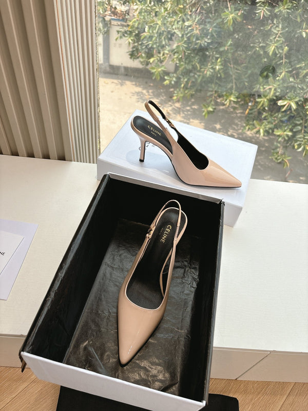 CELINE Slingbacks Pink Patent Leather 285941