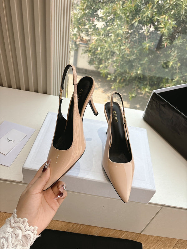 CELINE Slingbacks Pink Patent Leather 285941