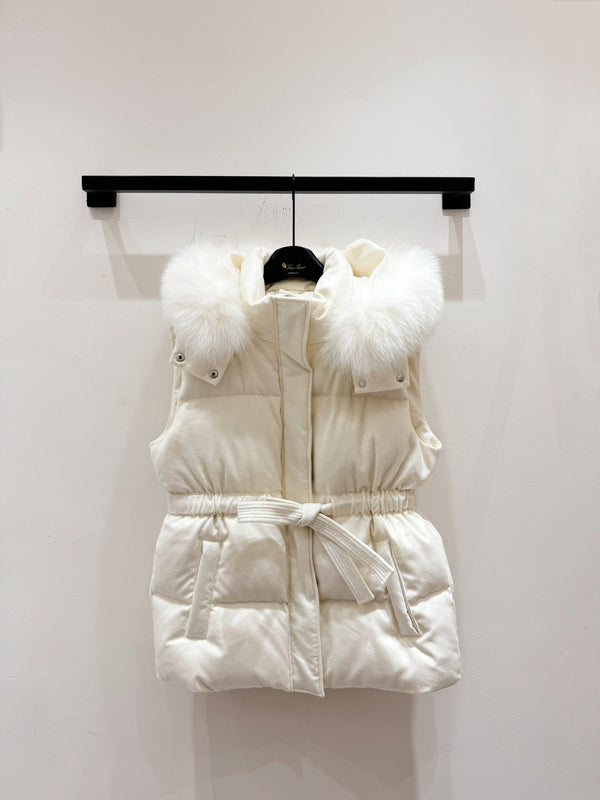 LP 25 Vest White Fur Down Cashmere 310248