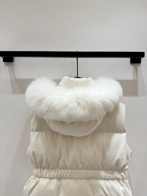 LP 25 Vest White Fur Down Cashmere 310248