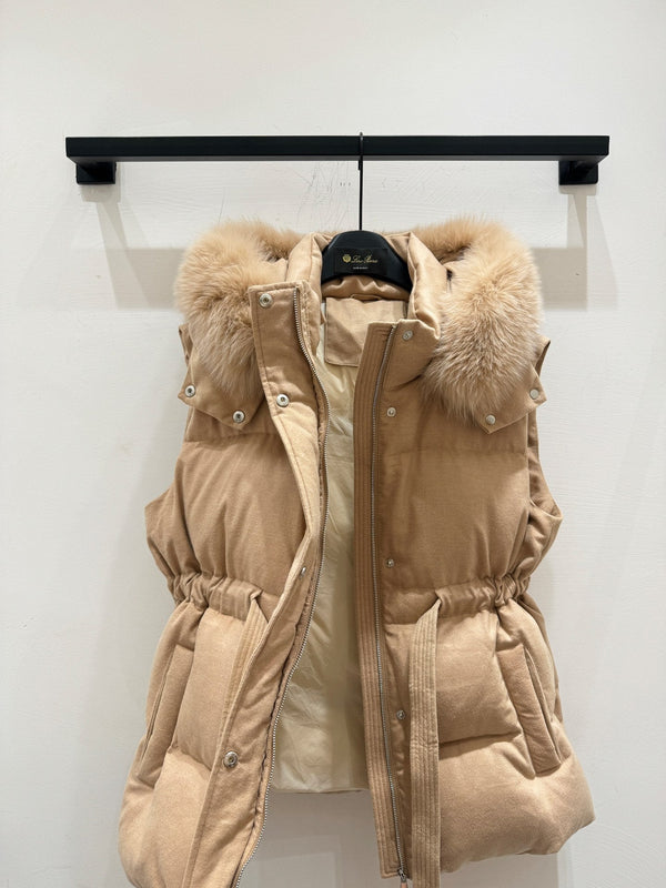 LP 25 Vest Light Brown Fur Down Cashmere 310247