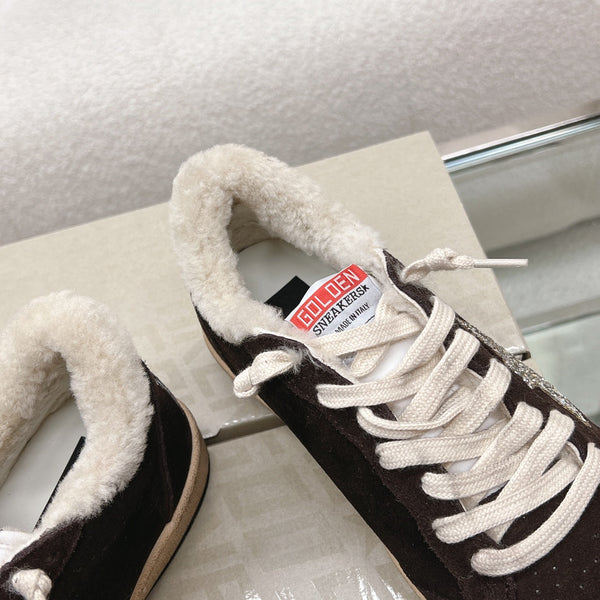 BALL STAR SNEAKERS WITH GLITTER STAR IN BLACK SUEDE