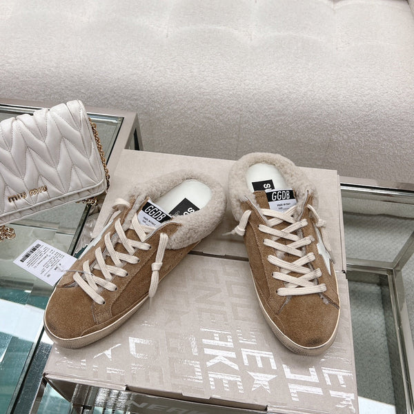 Golden Goose 2025 Sabot Mule Sneaker Space-Star Daim Laine Marron 119148