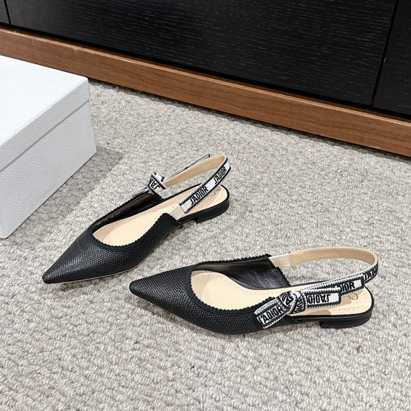 cd slingback flat nero rafia agnello