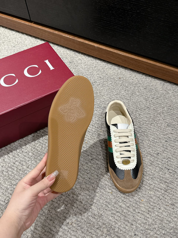 SNEAKER GG & ADIDAS IN PELLE DI VITELLO NERA E MARRONE