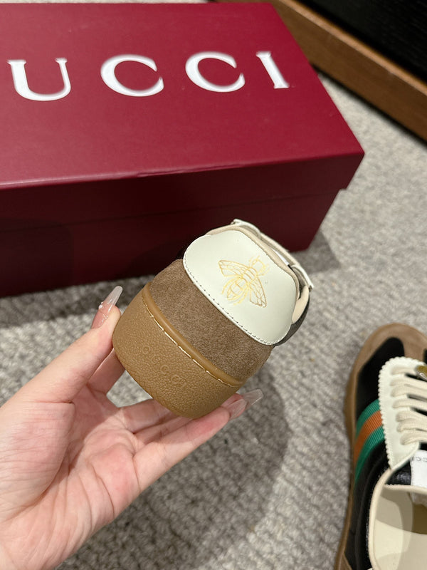 SNEAKER GG & ADIDAS IN PELLE DI VITELLO NERA E MARRONE