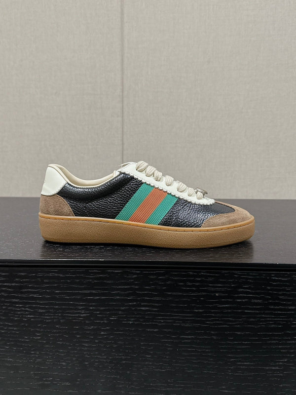 SNEAKER GG & ADIDAS IN PELLE DI VITELLO NERA E MARRONE