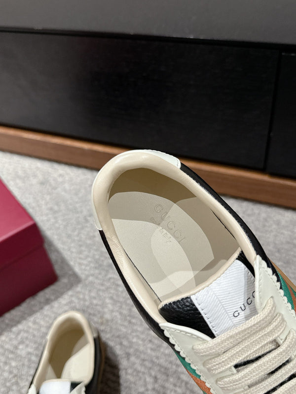 SNEAKER GG & ADIDAS IN PELLE DI VITELLO NERA E MARRONE