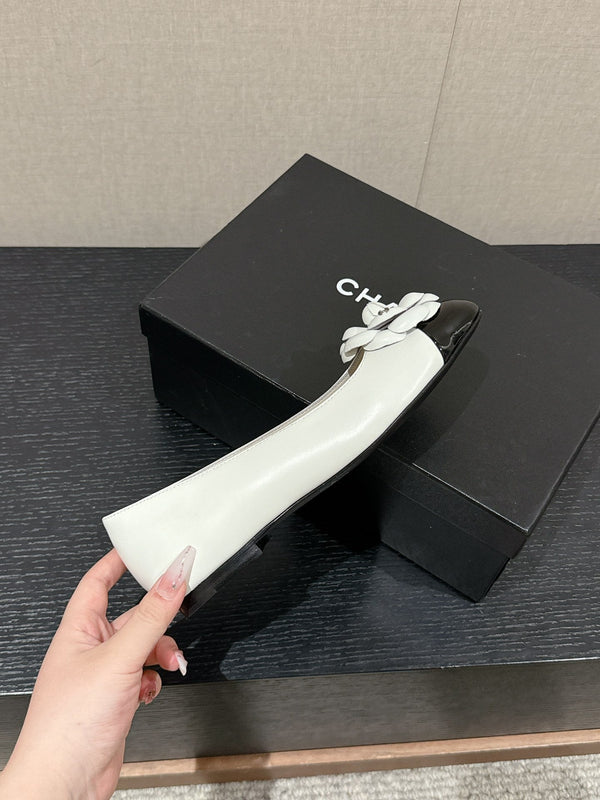 ballerina fiore vitello bianco vitello verniciato nero