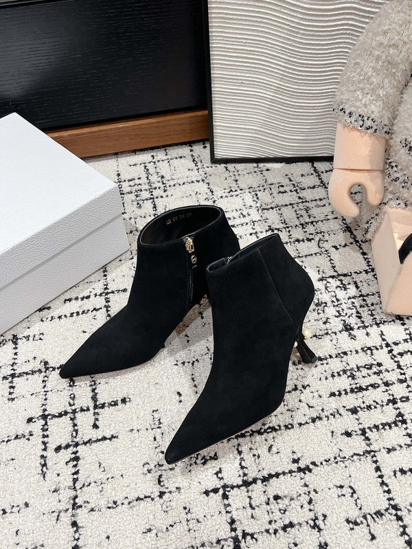 CD Tribales Heeled Ankle Boot 80mm In Black Suede 997059