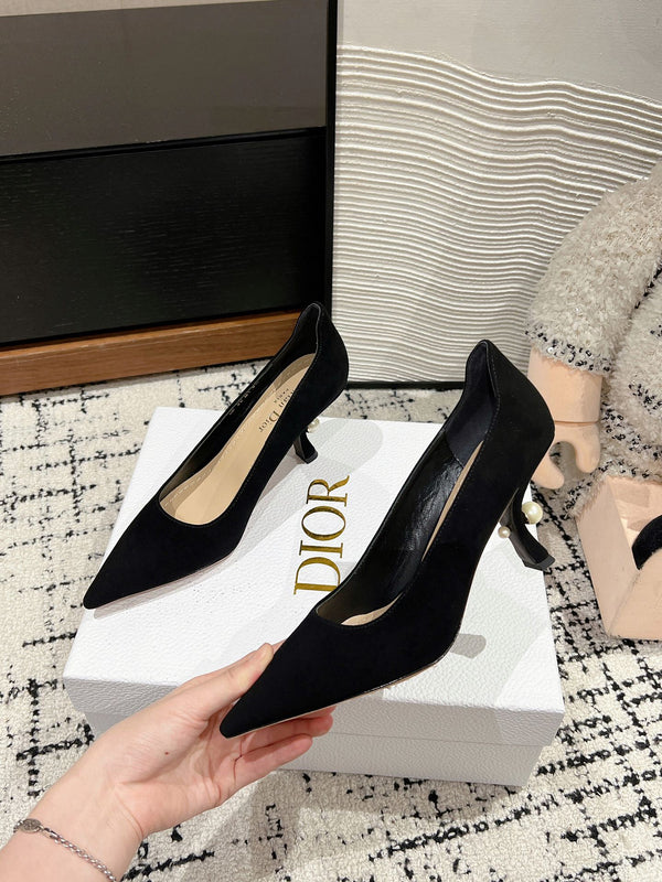 Décolleté CD Tribales nere 80mm in pelle scamosciata nera 997061