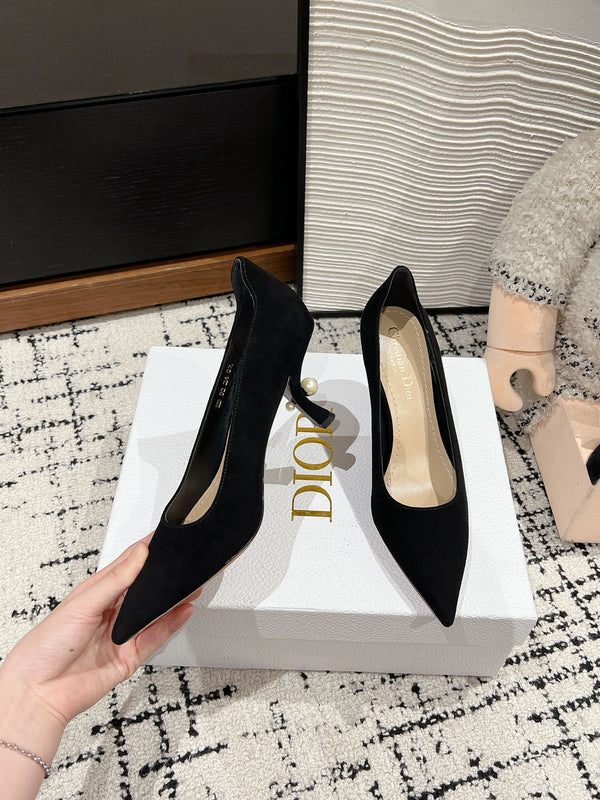 Décolleté CD Tribales nere 80mm in pelle scamosciata nera 997061