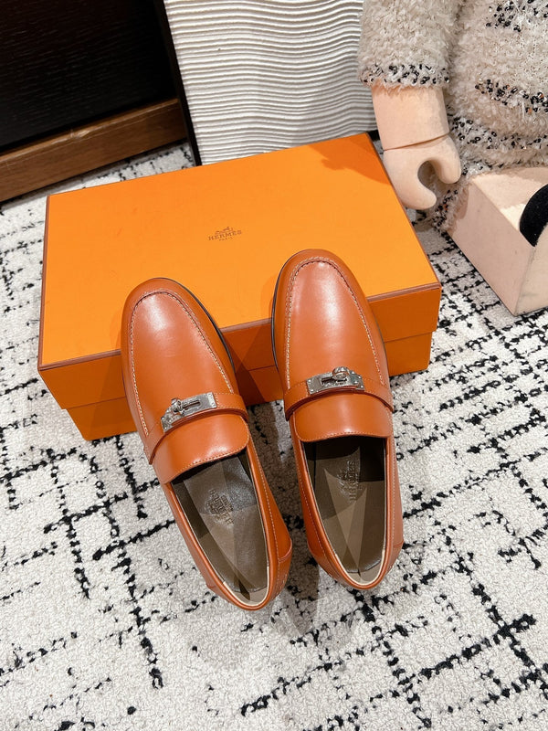 HM Destin Loafer In Tawny Glossy Calfskin 118788