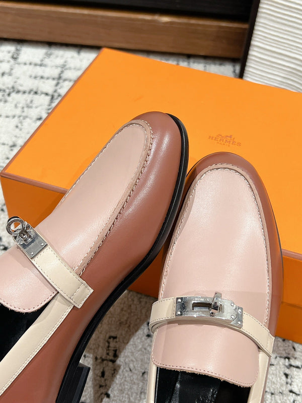 HM Destin Loafer In Nude Pink Glossy Calfskin 118792