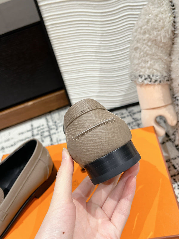 HM Destin Loafer In Grey Beige Calfskin 118779