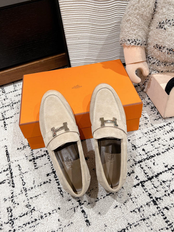 HM Faubourg Loafer In Nude Suede 118747