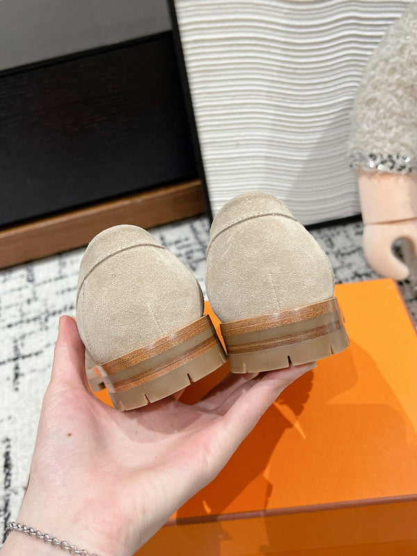 HM Faubourg Loafer In Nude Suede 118747