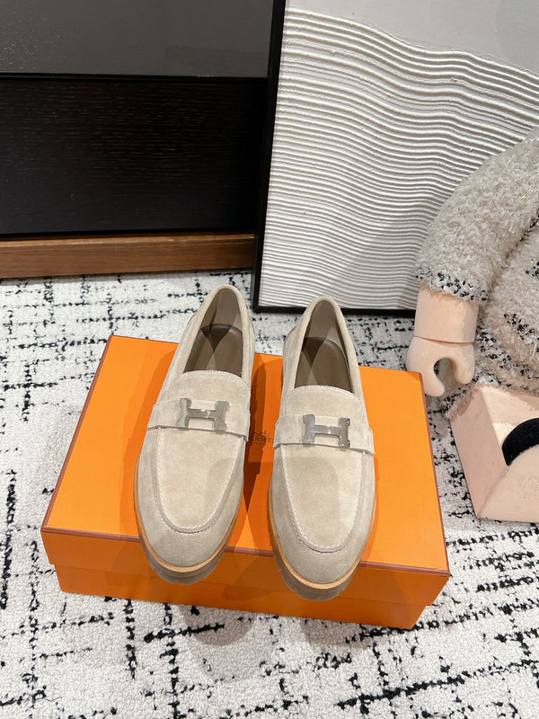 HM Faubourg Loafer In Nude Suede 118747