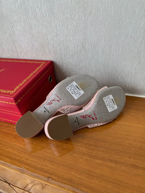 RC 25 Crystal Chandelier Sandals Pink Sheepskin 221961