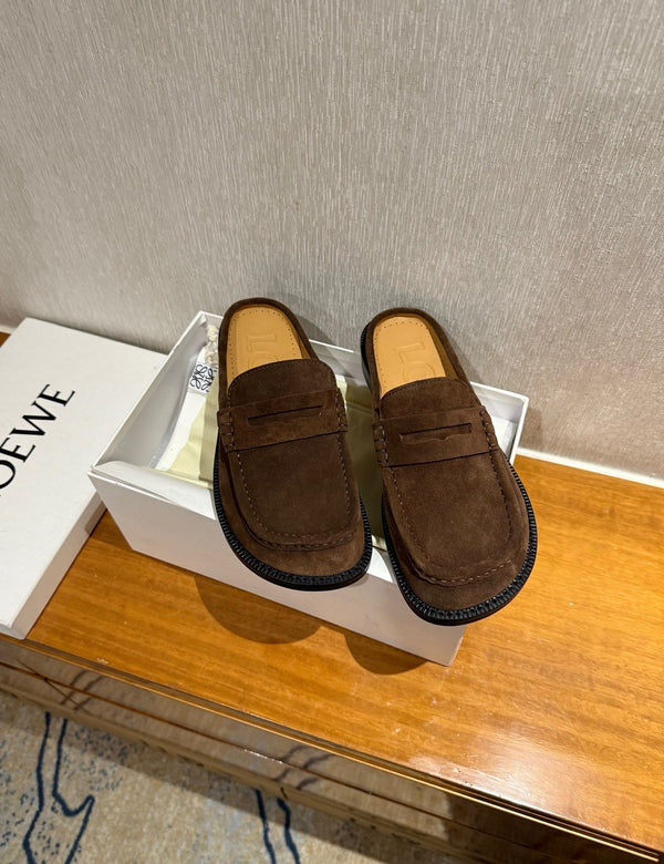 Loewe Campo Mule Dark Brown Slide Suede