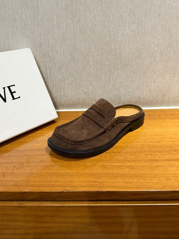 Loewe Campo Mule Dark Brown Slide Suede