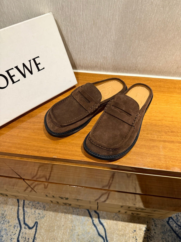 Loewe Campo Mule Dark Brown Slide Suede
