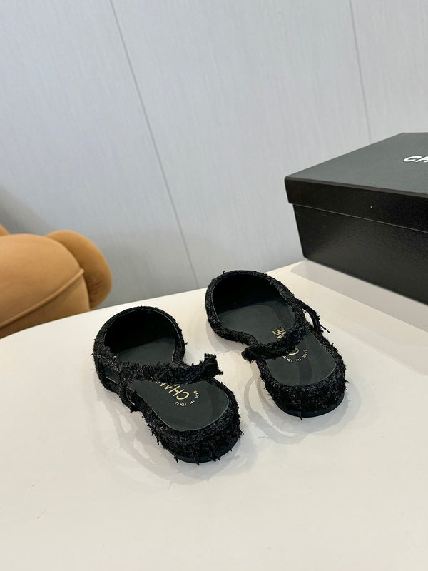 cc 25c slingback flat nero tweed nero grosgrain 233610