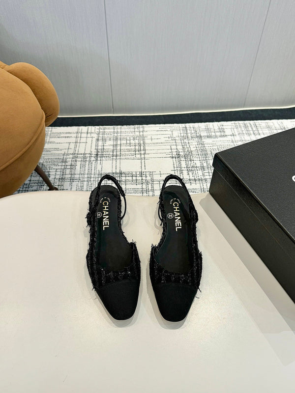 cc 25c slingback flat nero tweed nero grosgrain 233610