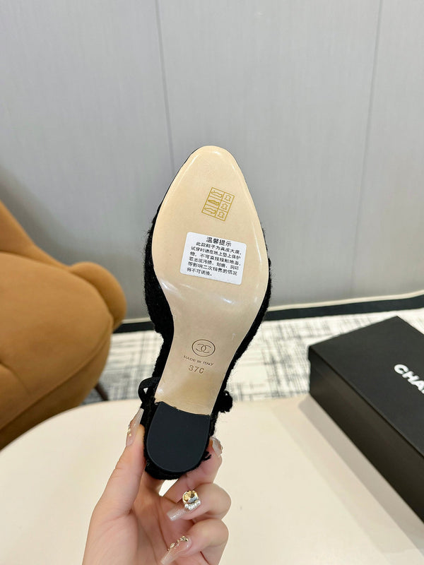 cc 25c slingback 90 black tweed black grosgrain 233617