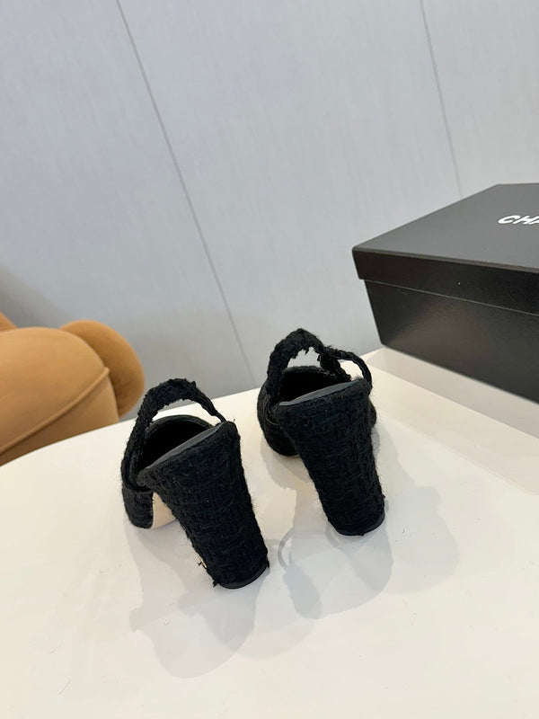 cc 25c slingback 90 black tweed black grosgrain 233617