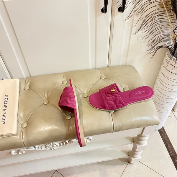 LV Neo Revival Flat Mule Deep Pink Lambskin