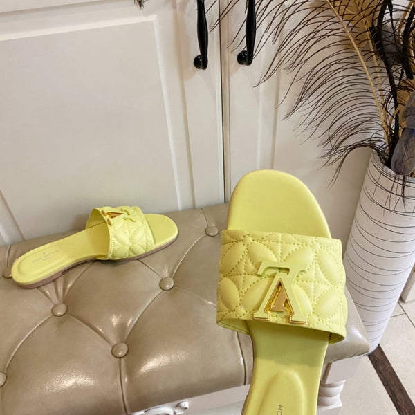 LV Neo Revival Flat Mule Lemon Yellow Lambskin