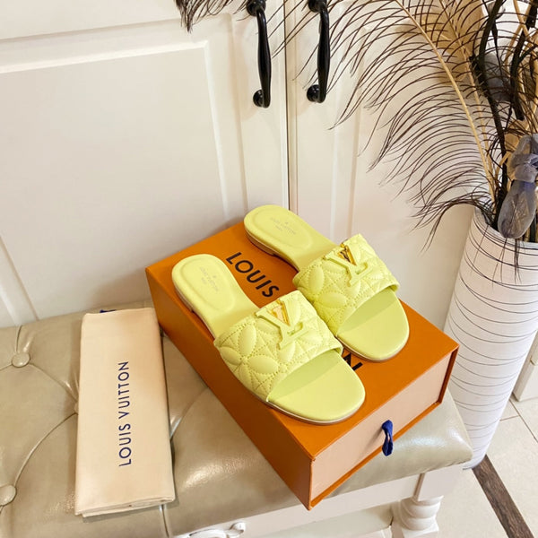 LV Neo Revival Flat Mule Lemon Yellow Lambskin
