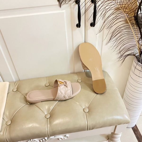 LV Neo Revival Flat Mule Beige Lambskin