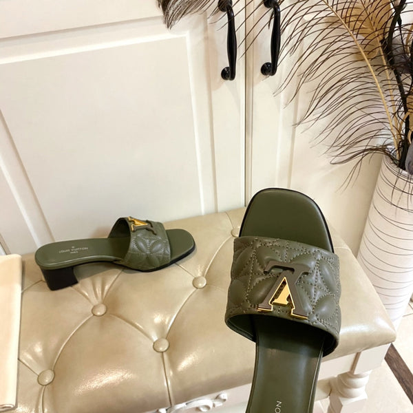 LV Neo Revival Mule 55mm Khaki Green Lambskin