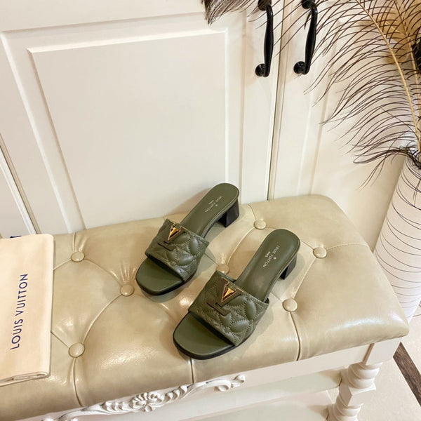 LV Neo Revival Mule 55mm Khaki Green Lambskin