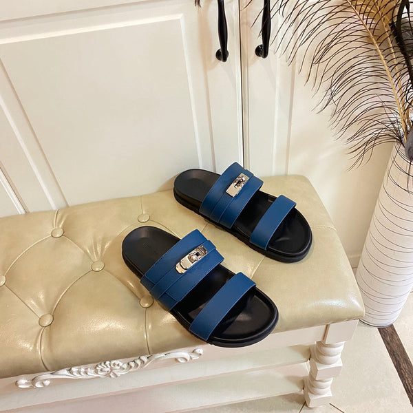 HM Jackson Sandal Deep Blue Cowhide 958024