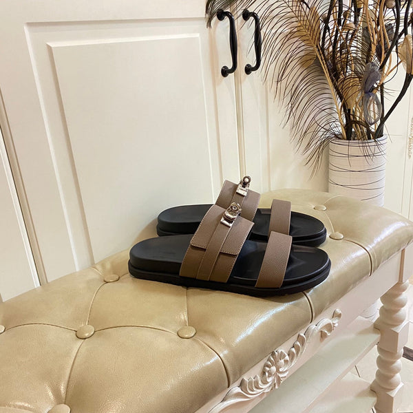 HM Jackson Sandal Deep Brown Cowhide 958026