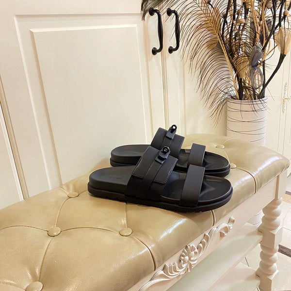 HM Jackson Sandal Black Calfskin 958043