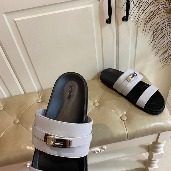 HM Jackson Sandal White Calfskin 958045