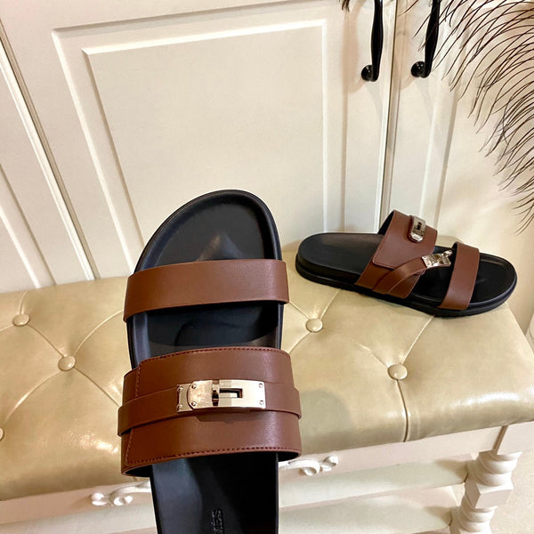 HM Jackson Sandal Chocolate Brown Calfskin 958047