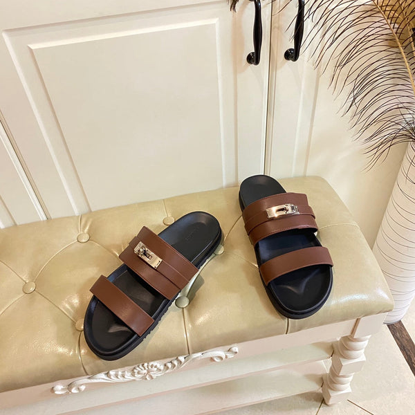 HM Jackson Sandal Chocolate Brown Calfskin 958047