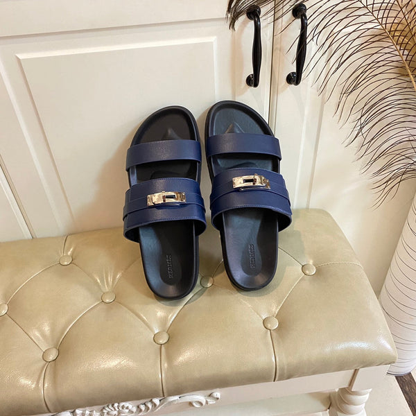 HM Jackson Sandal Charcoal Blue Calfskin 958049